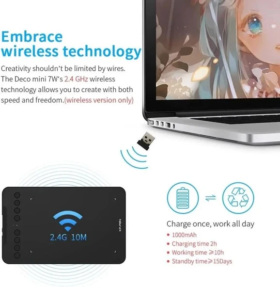 XPPen Kablosuz Çizim Tableti Deco Pro MW 2nd - 2