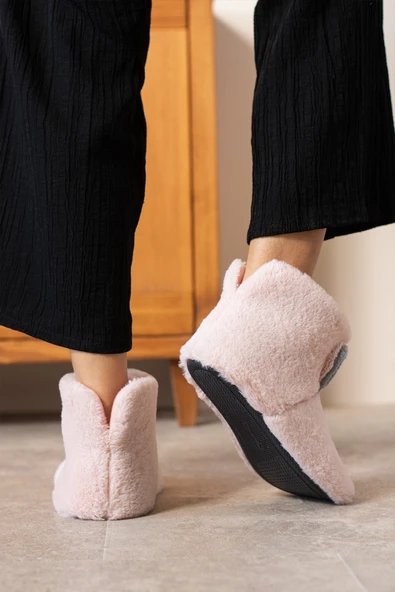 Albishoes Kız Çocuk Kulak Tavşan Figürlü Ev Botu Panduf Çocuk Peluş Rahat Sessiz Taban Ev Ayakkabısı - 4