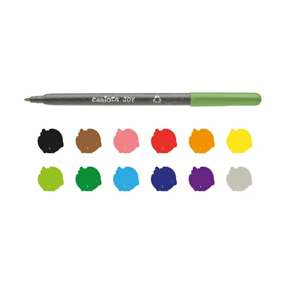 Carioca Eco Family Joy Süper Yıkanabilir Keçeli Boya Kalemi 12'Li - 2