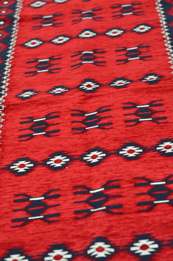 Etnik Motifli Otantik Dekoratif Kilim Desenli Halı (80cmx200cm) M1 - 3