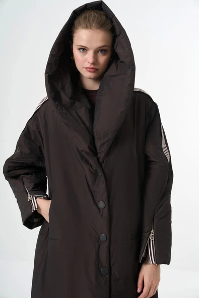 Misswhence Şerit Detaylı Şişme Mont  38501 - 6