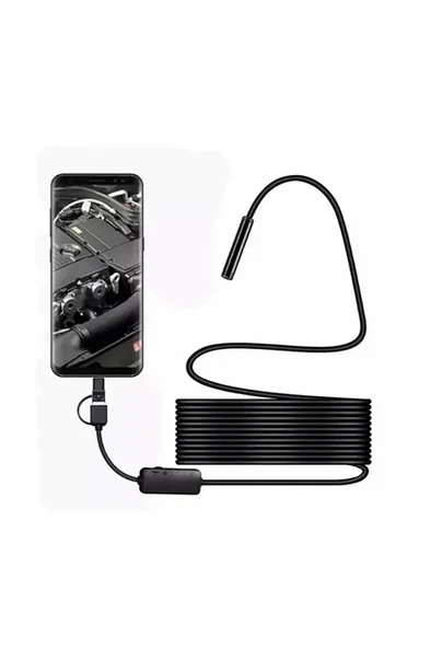 Vtn-02 Endoskop Yılan Video Kamera Led’li 2 Metre 7 Mm Sert Kablo Su Geçirmez - 1