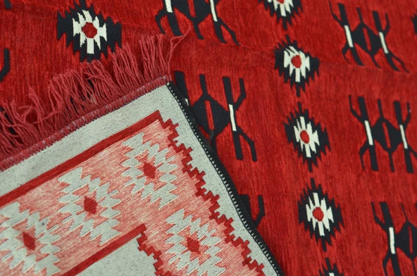 Etnik Motifli Otantik Dekoratif Kilim Desenli Halı (160cmx250cm) M1 - 5