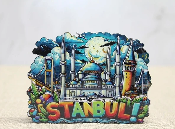 Ahşap İstanbul Temalı Magnet Alk4597 - 1