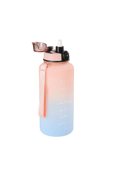 Lumin Flask Su Matarası 1,5 lt Motivasyon Matarası Bpa Free Su Şişesi Suluk Water Bottle - Resim 4