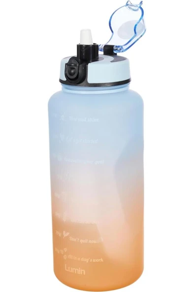 Lumin Flask Su Matarası 1,5 Litre Motivasyon Matarası Bpa Free Su Şişesi Suluk Water Bottle - Resim 3