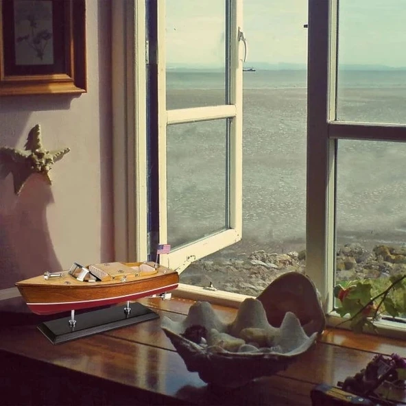 SAILINGSTORY Ahşap Tekne Riva Aquarama Sürat Teknesi 1/20 Ölçekli - 6