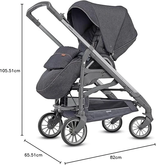 Inglesina Trilogy Tek El Tek Hamle ile Katlanıp Açılan Çift Yön Bebek Arabası Özel Koleksiyon - Village Denim - 5