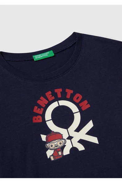 Erkek Çocuk Çok Renkli Logo Baskılı Bisiklet Yaka Uzun Kollu T-Shirt - 3