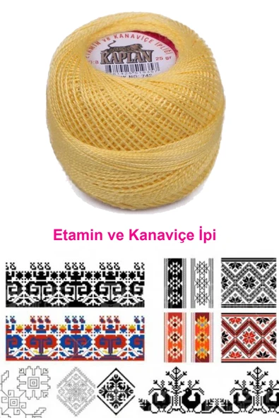 Kaplan Etamin Ve Kanaviçe İpi 8 No Kod/Renk: 742 - Royaleks - 2