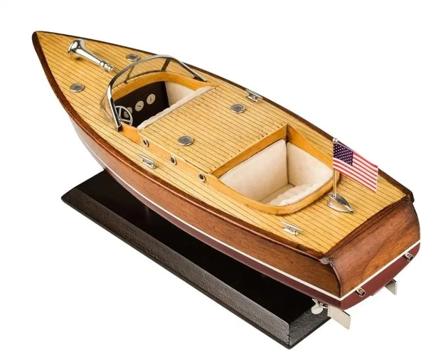 SAILINGSTORY Ahşap Tekne Riva Aquarama Sürat Teknesi 1/20 Ölçekli - 3