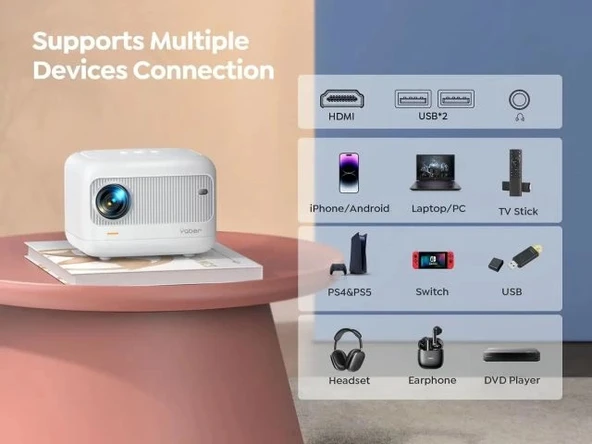 YABER 18000 Lümen 1080P Dış Mekan Projektörü - 7