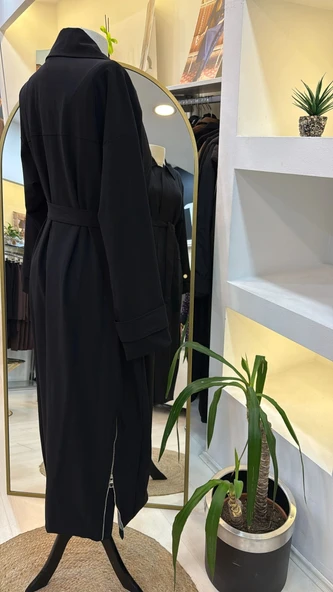 Misswhence Trençkot w pardesu 38500 SİYAH - Resim 3