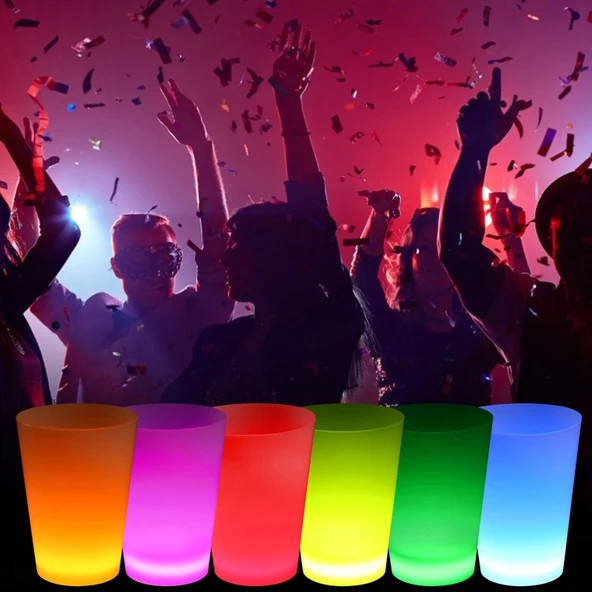 Neon Parti Glow Bardak 1.5 Oz Karışık Renk 1 Adet Tekli - 2