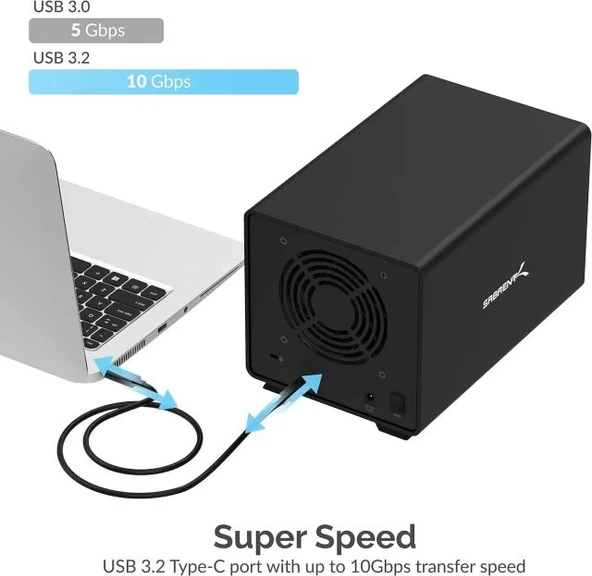 SABRENT USB SATA Çoklu Yuvalı Harici Sabit Sürücü Bağlantı İstasyonu (EC-DSK2) - 6