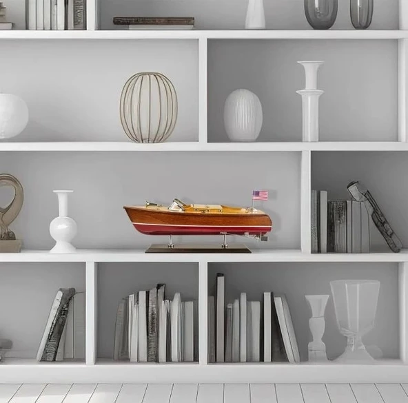 SAILINGSTORY Ahşap Tekne Riva Aquarama Sürat Teknesi 1/20 Ölçekli - 5