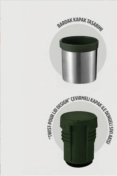 Stevig ST-254 1 Camper Klasik Kulplu Sızdırmaz Çelik Termos 1.2LT - 7