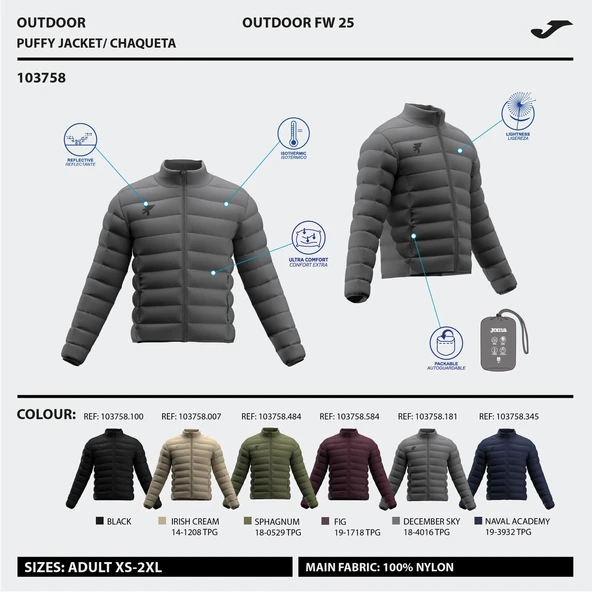 Joma Mystic Jacket Gray Erkek Şişme Mont Gri - Resim 3