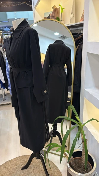 Misswhence Trençkot w pardesu 38500 SİYAH - Resim 2