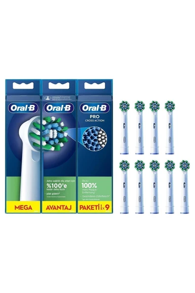 Oral-B Pro Cross Action 9'lu Diş Fırçası Yedek Başlığı EB50 ürün görseli 1