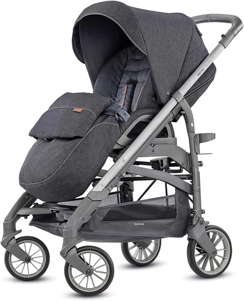 Inglesina Trilogy Tek El Tek Hamle ile Katlanıp Açılan Çift Yön Bebek Arabası Özel Koleksiyon - Village Denim - 1