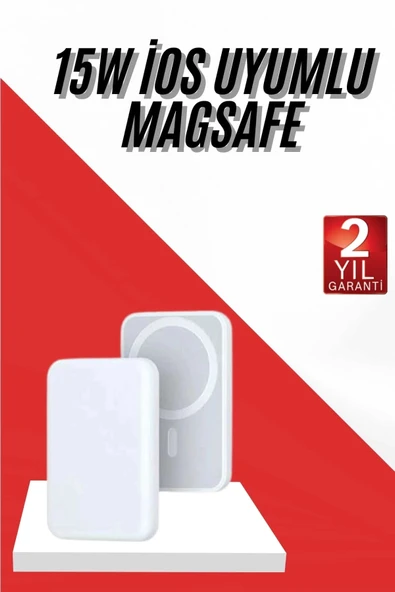 İOS Uyumlu Magsafe Kablosuz 15w Şarj Powerbank Magesafe ürün görseli 1