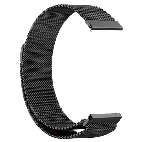 Huawei Watch GT5 Pro 42mm Uyumlu Manyetik Milanese Loop Metal Kordon   Siyah - Resim 4