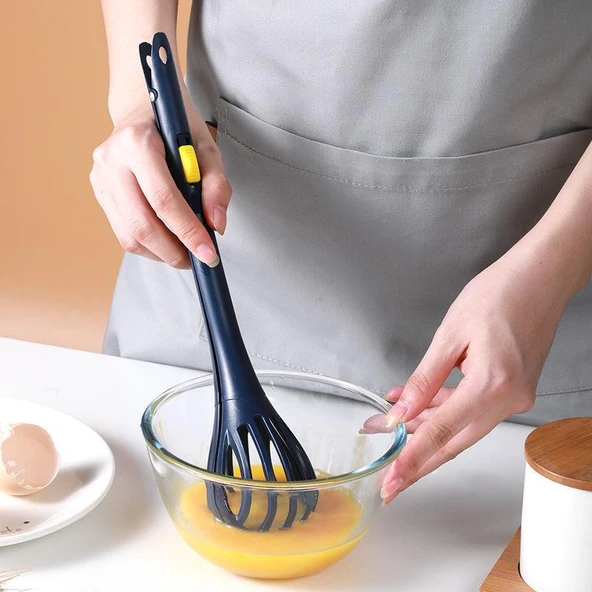 Pratik Kilitlenebilir Sihirli Çırpıcı Yumurta Sos Krema Çırpıcı Ve Makarna Maşası - Resim 3