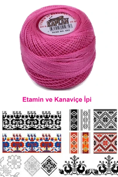 Kaplan Etamin Ve Kanaviçe İpi 8 No Kod/Renk: 603 - Royaleks - 2