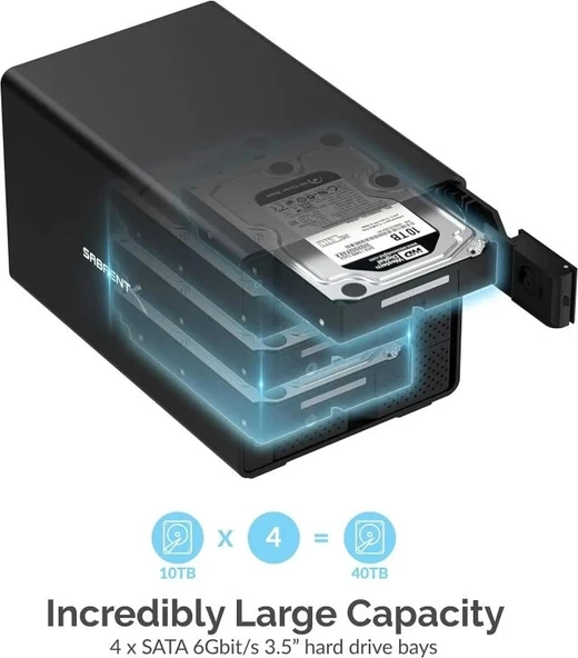 SABRENT USB SATA Çoklu Yuvalı Harici Sabit Sürücü Bağlantı İstasyonu (EC-DSK2) - 5