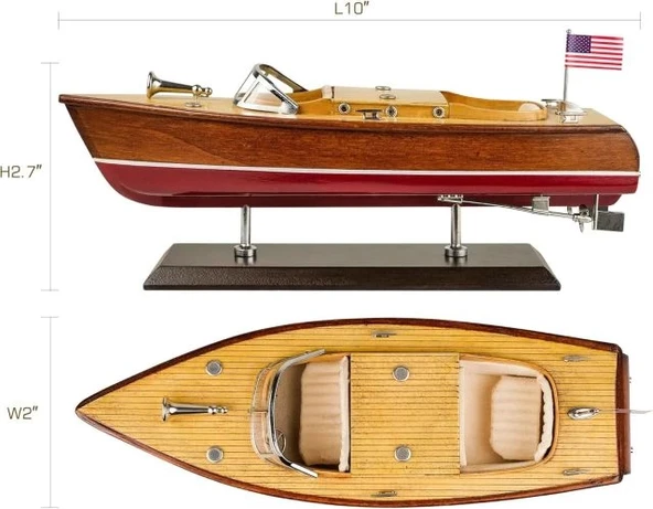 SAILINGSTORY Ahşap Tekne Riva Aquarama Sürat Teknesi 1/20 Ölçekli - 2