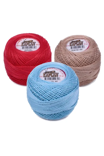 3 Adet Kaplan Etamin Ve Kanaviçe İpi 8 No Kod/Renk: NAR ÇİÇEĞİ - 842 - 997 - Ryl ürün görseli
