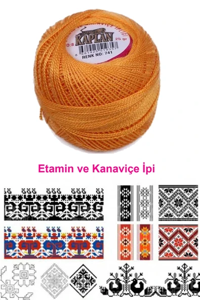 Kaplan Etamin Ve Kanaviçe İpi 8 No Kod/Renk: 741 - Royaleks - 2