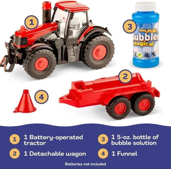 PREXTEX Bump & Go Baloncuk Üfleyen Traktör Oyuncağı - 3