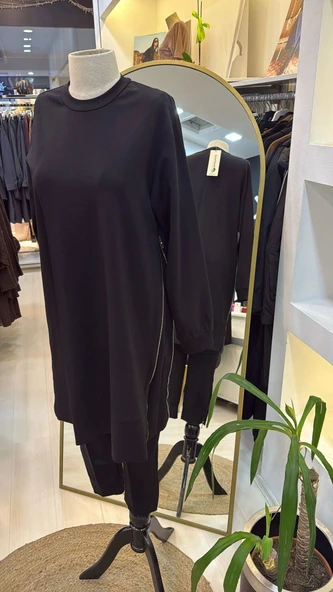 Misswhence Fermuar Detaylı Tunik  38020 SİYAH - 9