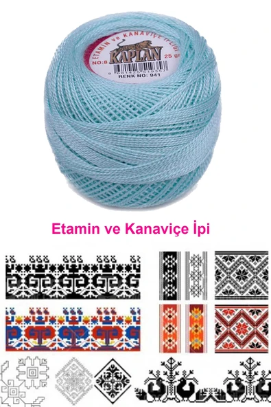 Kaplan Etamin Ve Kanaviçe İpi 8 No Kod/Renk: 941 - Royaleks - Resim 2