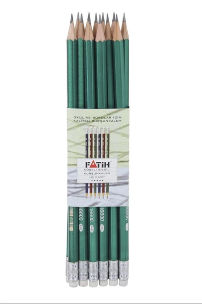Fatih Kurşun Kalem Köşeli Silgili 144'lü ürün görseli 1