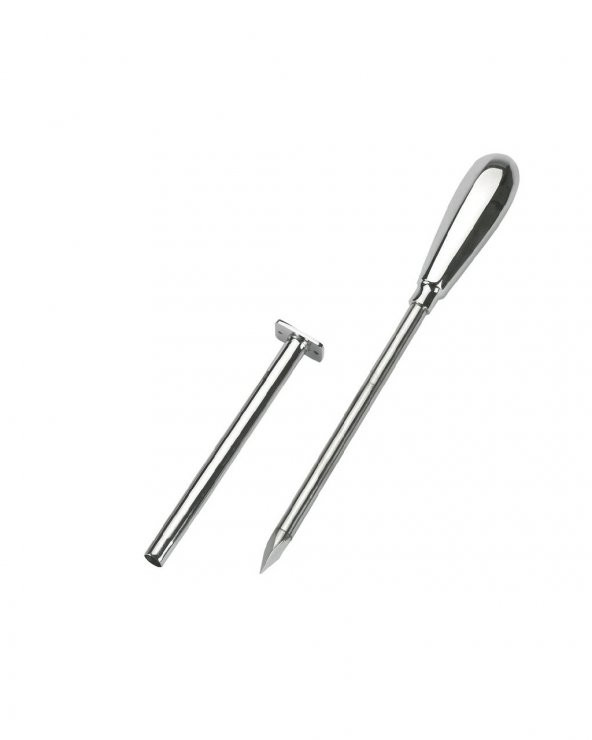 Trokar 12 cm  Krom Kaplamalı 2 Kanüllü ve Metal Kulplu