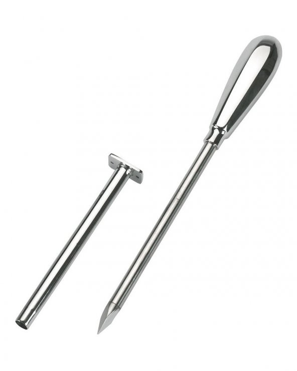 Trokar 12 cm  Krom Kaplamalı 2 Kanüllü ve Metal Kulplu - 2