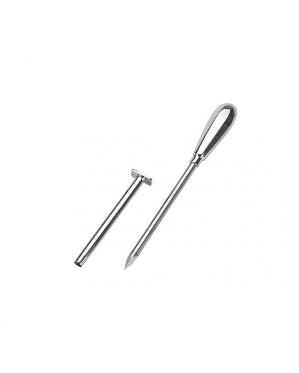 Trokar 12 cm  Krom Kaplamalı 2 Kanüllü ve Metal Kulplu - 3