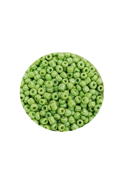 Dökme Cam Kum Boncuk (11/0) 2 mm - 20 Gram -  Açık Yeşil - BNC003 - 2