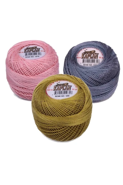 3 Adet Kaplan Etamin Ve Kanaviçe İpi 8 No Kod/Renk: 1016 - 319 - 580 - Ryl ürün görseli 1
