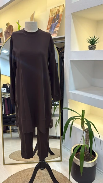 Misswhence Fermuar Detaylı Tunik 38020 KAHVE ürün görseli 1