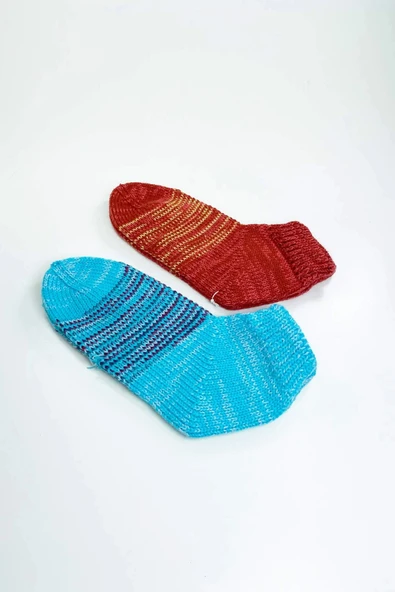 2 Çift El Örgüsü Kışlık Şık Kadın Yün Patik Set 14 ürün görseli