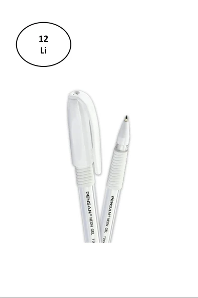 Pensan Neon Jel Kalem 1 Mm Beyaz 2290 12'li - 2