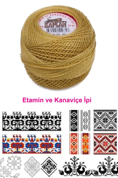 Kaplan Etamin Ve Kanaviçe İpi 8 No Kod/Renk: 581 - Royaleks - Resim 2