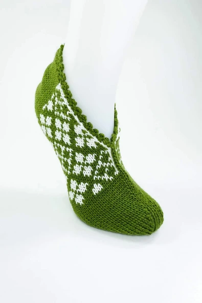 El Örgüsü Kışlık Şık Kadın Yün Patik D10 ürün görseli