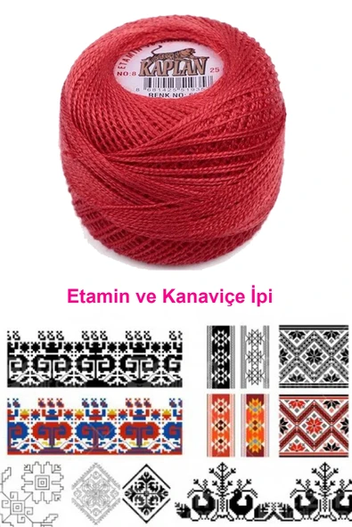 Kaplan Etamin Ve Kanaviçe İpi 8 No Kod/Renk: 666 - Royaleks - 2