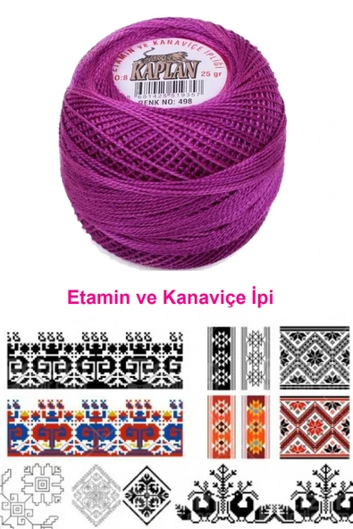 Kaplan Etamin Ve Kanaviçe İpi 8 No Kod/Renk: 498 - Royaleks - Resim 2