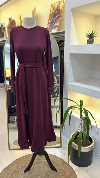 Misswhence Güpür Detaylı Elbise 38823 BORDO - 1